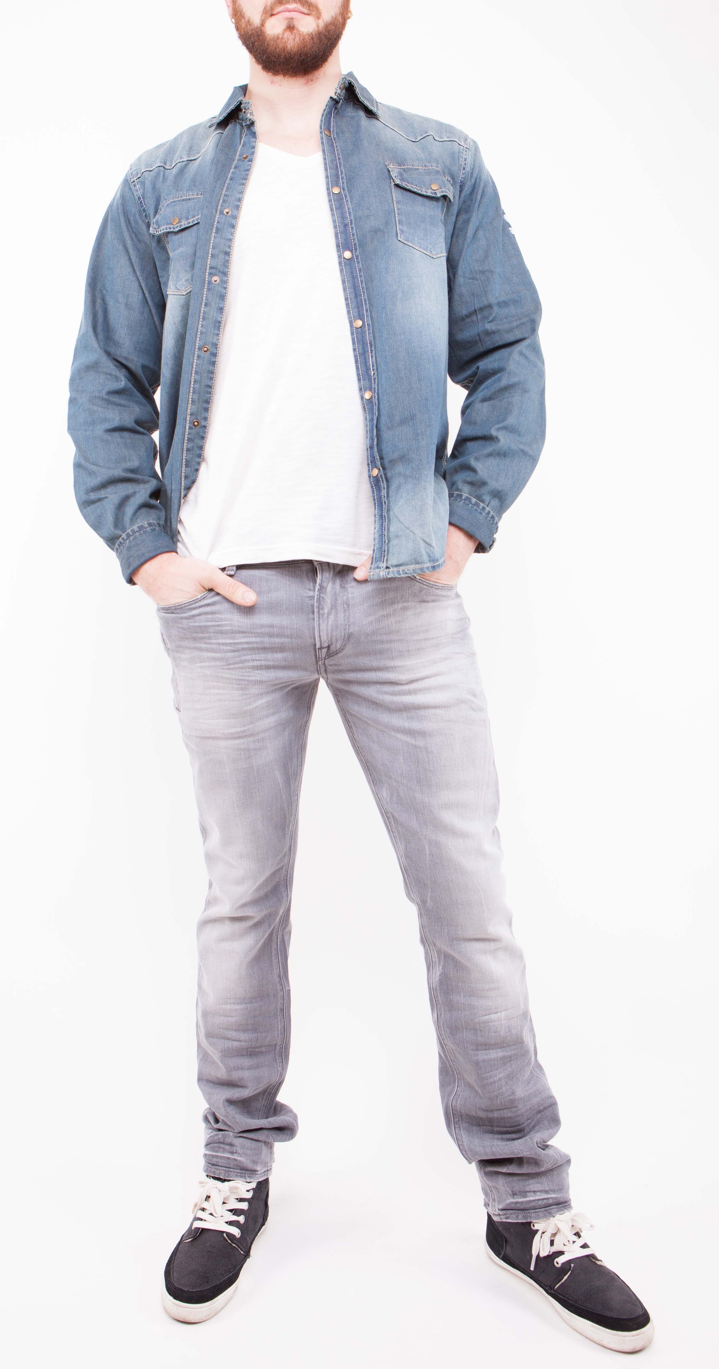 Chemise jeans - Homme - MK BNCE - Fashion - Qualit&eacute; - d&eacute;lav&eacute;