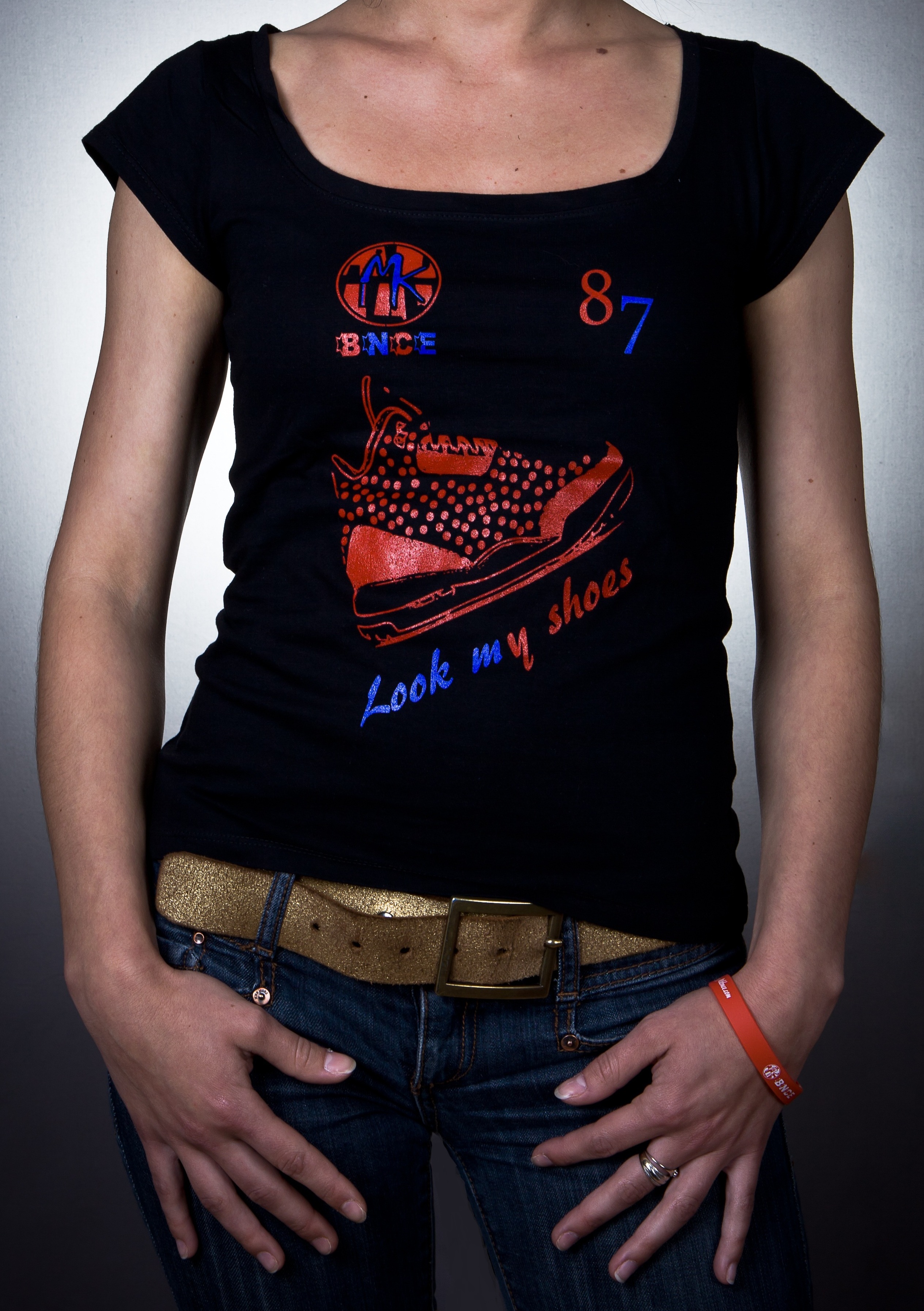 T-shirt MK BNCE " Look my shoes " Noir