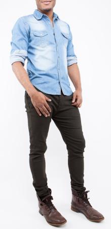 Chemise jeans - Homme - MK BNCE - Fashion - Qualité - Bleu ciel