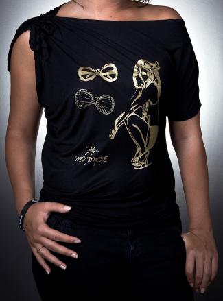 T shirt MK BNCE fashion manches courtes en viscose pour femmes.
