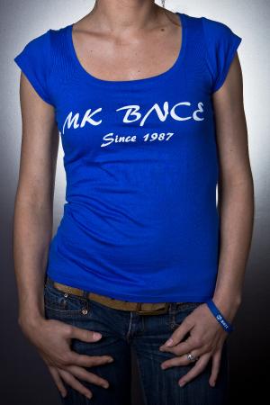 T-shirt MK BNCE " Classic " bleu col rond pas cher de qualité .